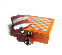 Шахматный набор с фляжками (232мл и 29мл) и металлическим стаканом